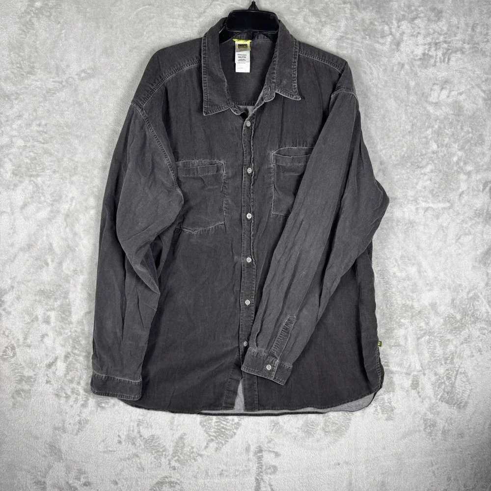 VTG The North Face‎ Men's Size XXL Gray Corduroy Long Sleeve Pea Shirt